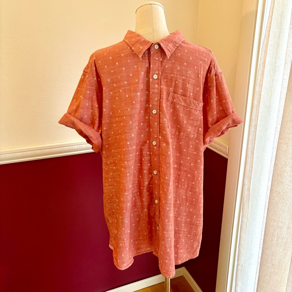 Fat Face short sleeve button down‎ casual shirt orange